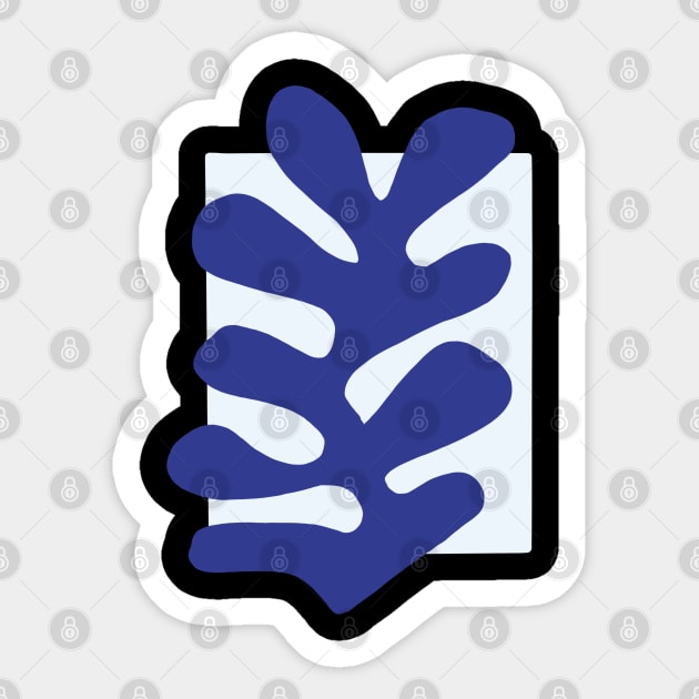 Blue Leaf Painting Sticker by isstgeschichte